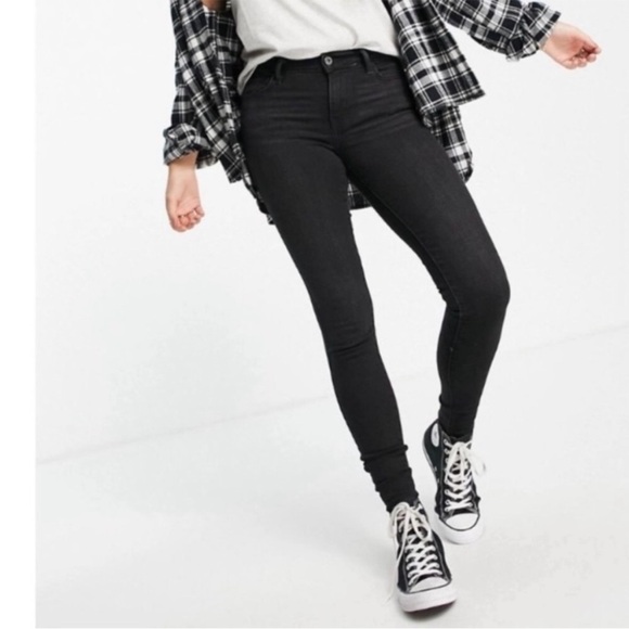 Levi’s too superlow 524 Skinny Black Denim Jeans Size 5M Y2K Retro Grunge - Picture 1 of 14